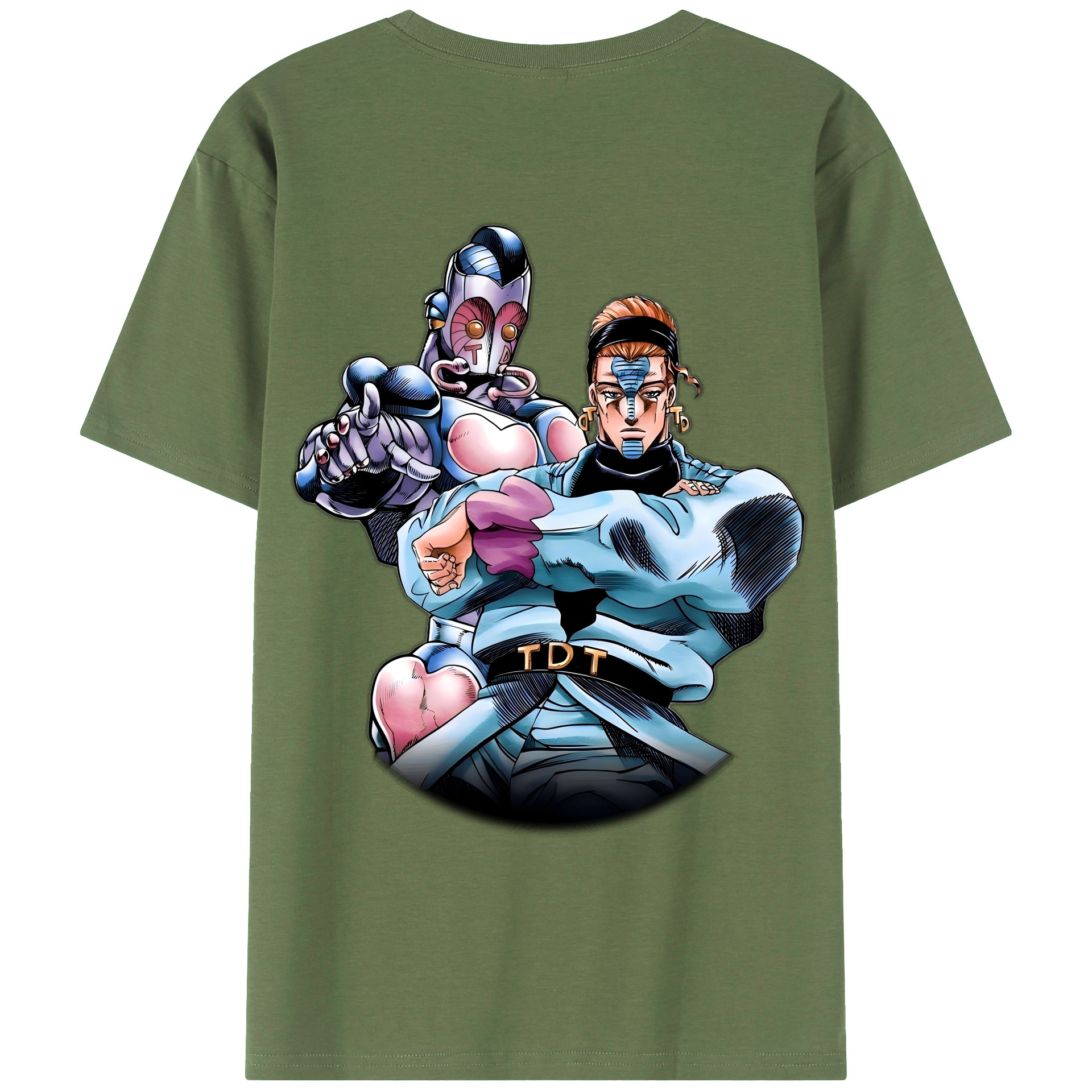 （画像用） ジョジョの奇妙な冒険 ひがしかた じょうすけ JoJo's Bizarre Adventure Higashikata Josuke 綿100％ メンズ半袖Tシャツ（バックプリント） 通気性
